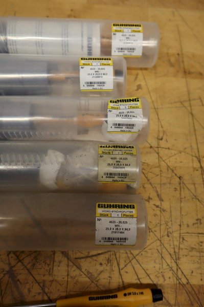 Guhring 20mm Straight Shank X 12mm I.D. Guhrosync Hydraulic Synchro Tapping Chuck (5pcs) ***New In Packaging***- Auction Item