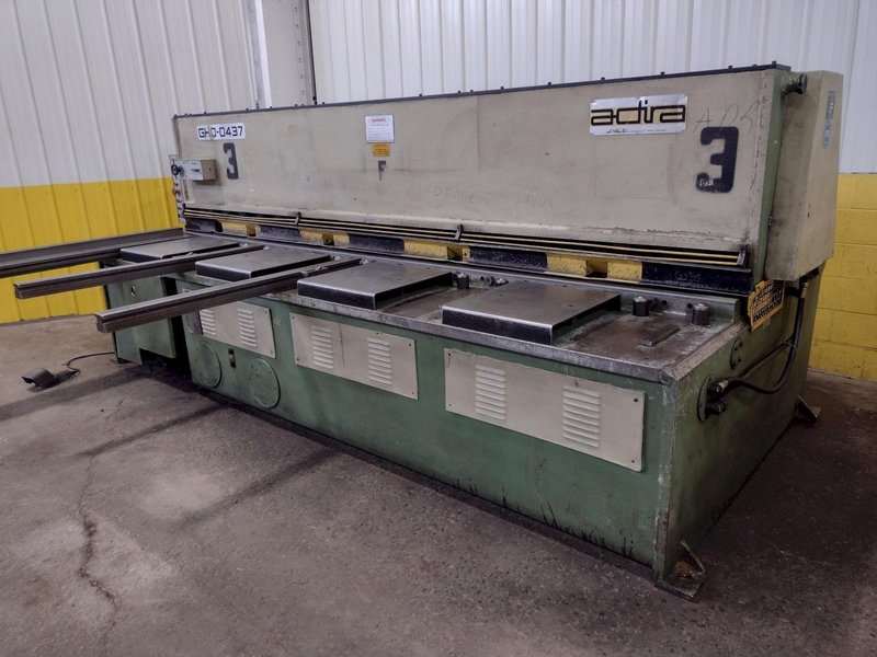 12&#039; X 9 GA (.156&quot;) ADIRA MODEL #GHO-0437 HYDRAULIC SHEAR: STOCK #16384