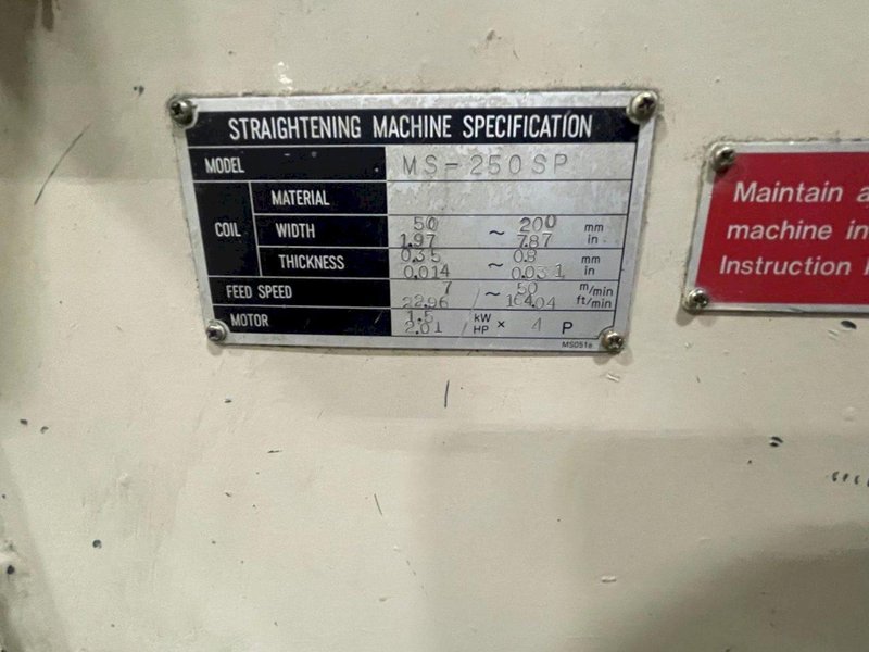 5500 LB X 7.87&quot; X .031&quot; MATSUMOTO FEED LINE