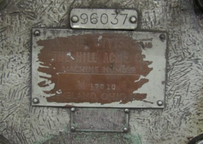 3" HILL ACME MODEL #XN FORGING UPSETTER: STOCK 14178