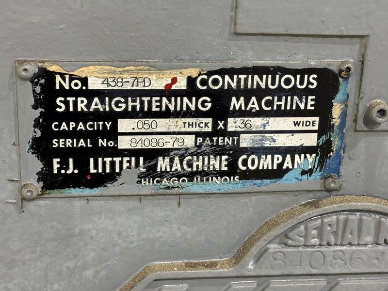 36&quot; X .050 LITTELL MODEL #438-7PD CONTINUOUS STRAIGHTENING MACHINE: STOCK #21947