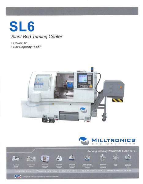 Milltronics Model SL6 CNC Turning Center, New 2012.