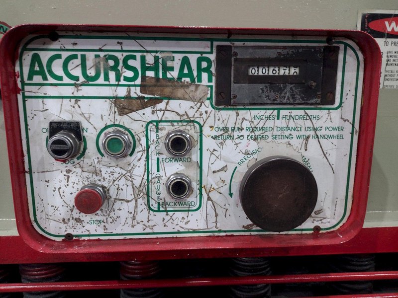 10' X 1/4" ACCURPRESS MODEL #825010 LP ACCURSHEAR HYDRAULIC SHEAR: YOBRO #24451