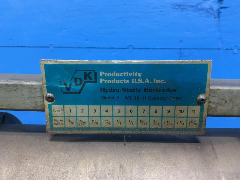 VDK BAR FEEDER  -  M-36-11