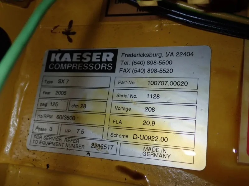KAESER 306 GAL AIR COMPRESSOR  -  SX7