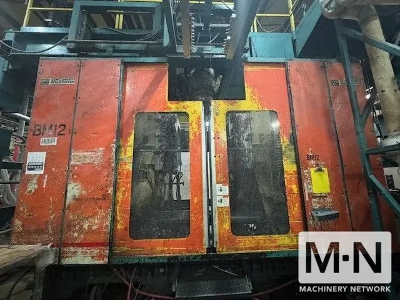 35 LB DUAL HEAD CINCINNATI MODEL T3000W-D120G-D35 ACCUMULATOR HEAD BLOW MOLDING MACHINE MFG 1998