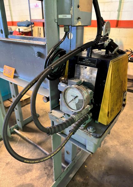 50 Ton Enerpac H-Frame Hydraulic Press, 28" B.H., Adj. Bed, 1.5 HP, 1 Phase