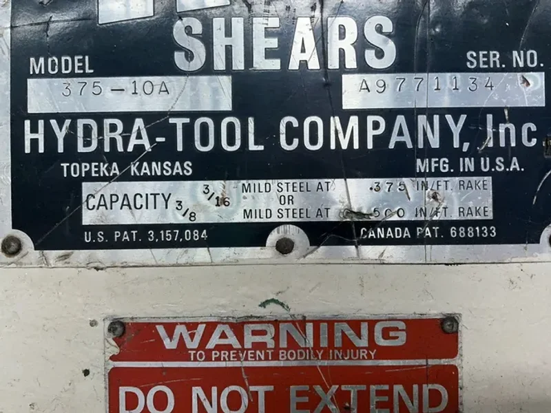 HTC 3/16 OR 3/8 MILD STEEL / 124" SHEAR  -  375-10A