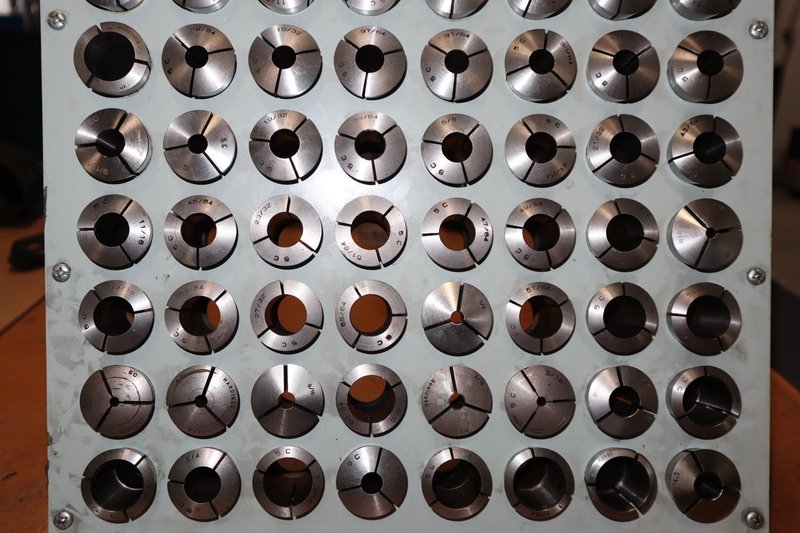 5C Collets in Metal Divider Rack- Auction Item