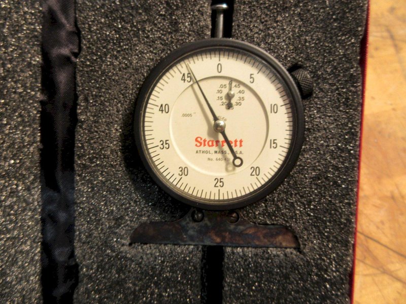 Scherr Tumico 1" Pressure Micrometer, Allina .0001" Dial Indicator, Federal .0001" x  .032"  Travel Indicator, Starrett No. 640-431 Dial Depth Gage- Auction Item