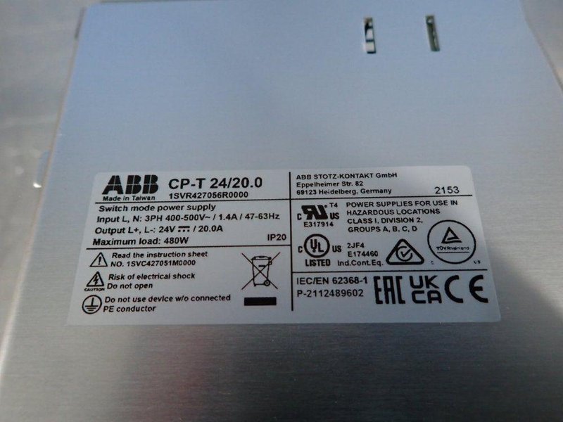 ABB SWITCH MODE POWER SUPPLY   -  CP-T24/20.0