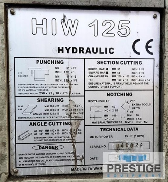 Ferric  HIW-125 125 Ton Ironworker
