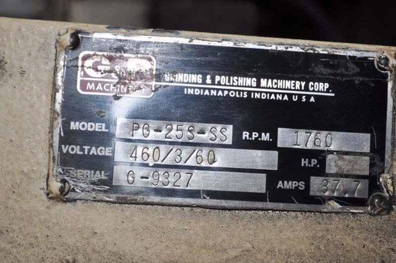 G &amp; P Machinery 30 HP Double End Polishing Lathe, 1988