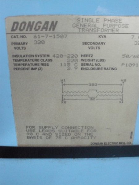 Dongan 7 kVA Single Phase Transformer