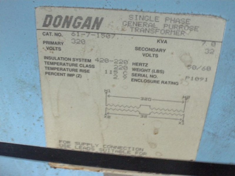 Dongan 7 kVA Single Phase Transformer