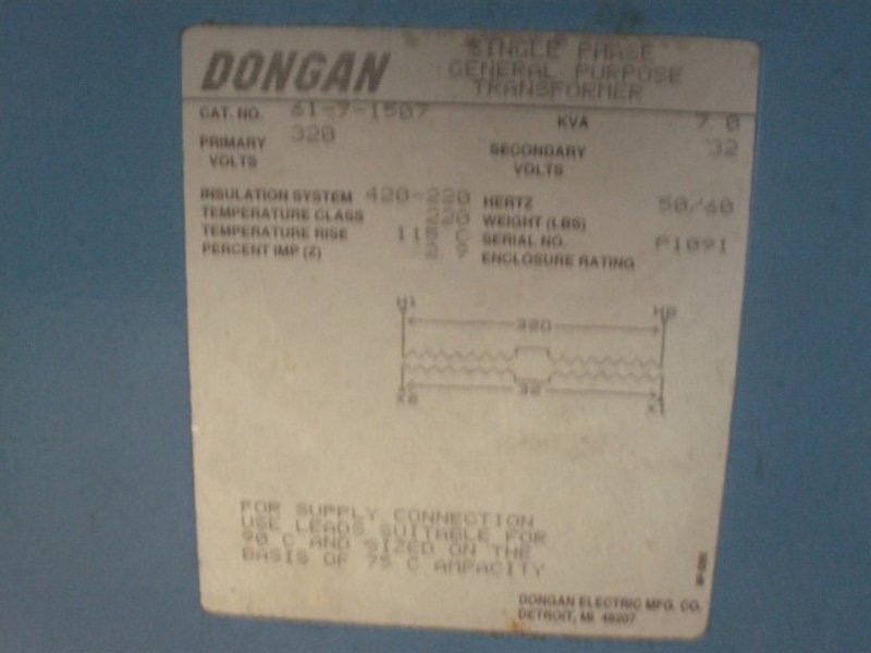 Dongan 7 kVA Single Phase Transformer