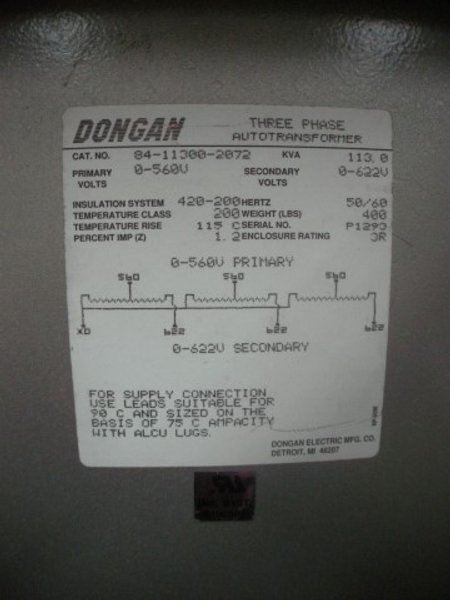 Dongan 113 kVA Three Phase Transformer