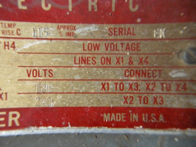 General Electric 7.5 kVA Single Phase Transformer