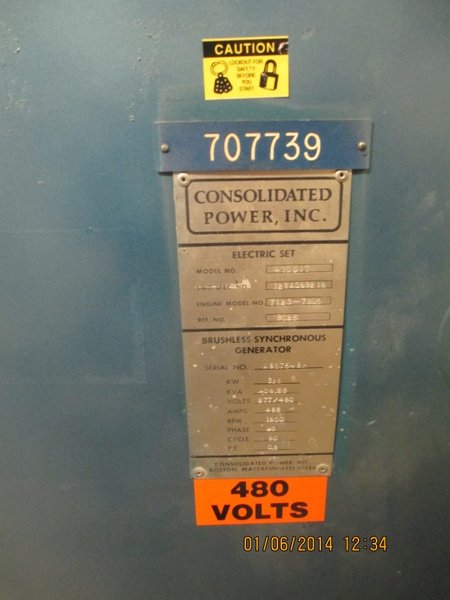 Consolidated Power 406 KVA Detroit Diesel Generator