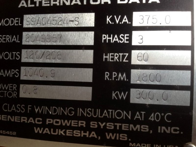 300 kW Generac Diesel Generator