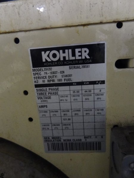 35 KW Kohler Generator
