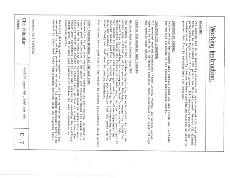 10' X 1/2" HAEUSLER DOUBLE INITIAL PINCH PLATE BENDING ROLL. STOCK # 0302618.