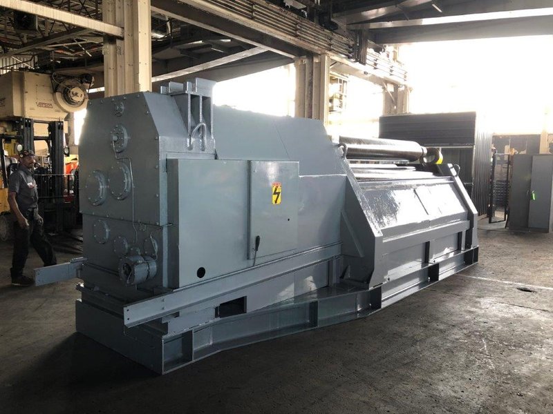 10' X 1/2" HAEUSLER DOUBLE INITIAL PINCH PLATE BENDING ROLL. STOCK # 0302618.