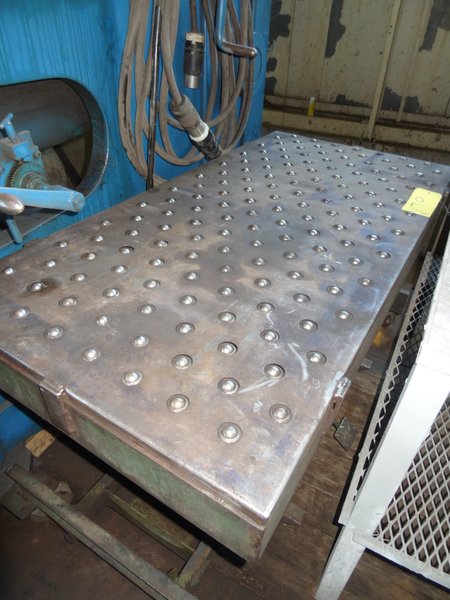 29" X 59" LEXCO HYDRAULIC LIFT ROLLER TABLE. STOCK # 0500516