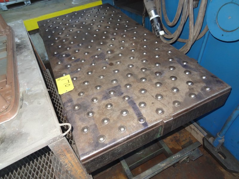 29" X 59" LEXCO HYDRAULIC LIFT ROLLER TABLE. STOCK # 0500516