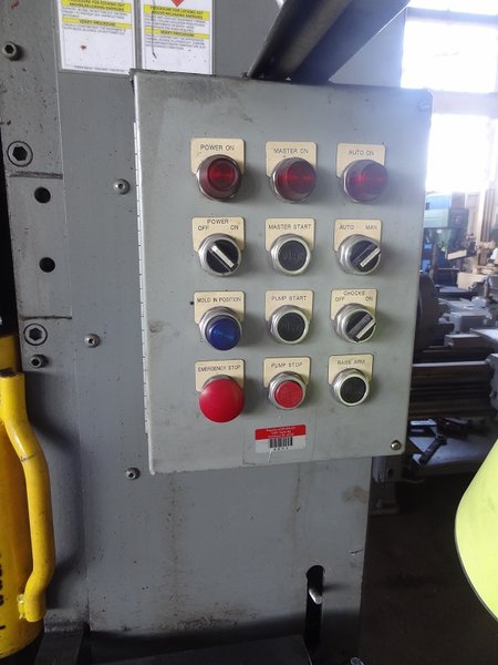 150 TON BIPEL SINGLE POST HYDRAULIC PRESS. STOCK # 0902416