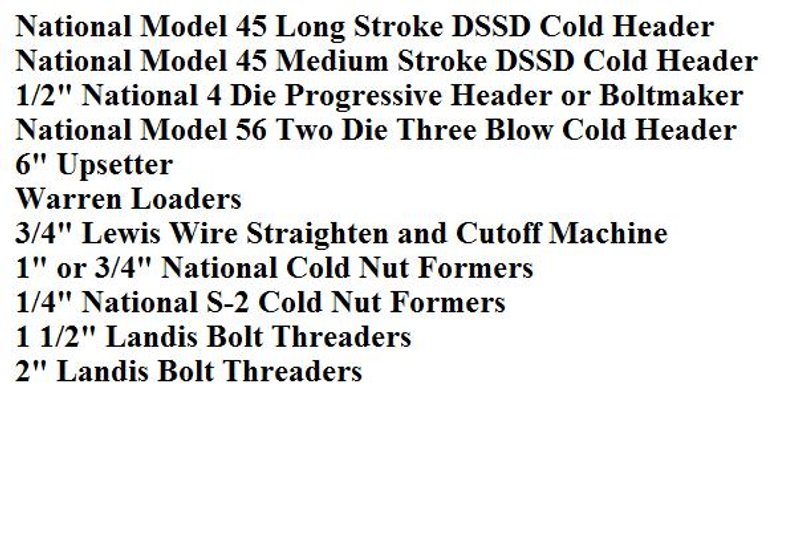 We Have Active Buyers For The Following Equipment