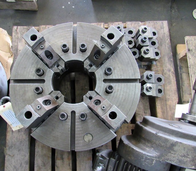 USED, 24&quot; CUSHMAN 4-JAW HEAVY DUTY POWER WRENCH COMBINATION CHUCK WITH 8-1/8&quot; HOLE