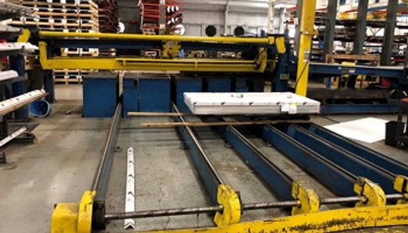 60" X .188" HERR VOSS DROP STACKER WITH BLOWER AND SIDE DISCHARGE