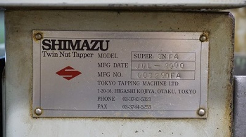 SHIMAZU 3NFA 3/8&quot; TWO SPINDLE NUT TAPPER
