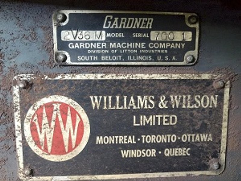 36&quot; GARDNER # 2V36M36 VERTICAL DOUBLE DISC SPRING GRINDER