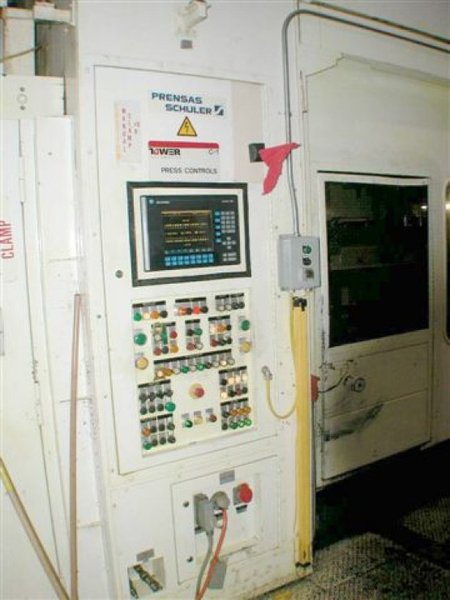 1500 Ton, SCHULER TBS2-1350-4-5384,36"STR,20"ADJ,54"SH,ROLLING BOLSTERS,2002    