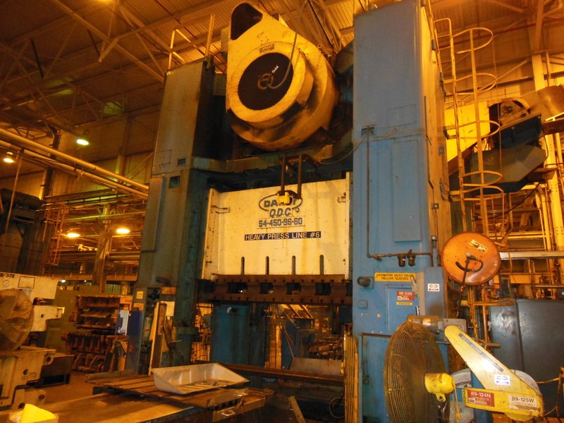 450 TON DANLY QDC, STRAIGHT SIDE 4 POINT PRESS, MODEL S4-450-96-60, 96" LR X 60" FB BA, 