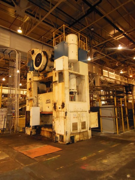 450 TON DANLY STRAIGHT SIDE SINGLE ACTION PRESS, MODEL S2-450-96-54, 20" STR, 12" ADJ, 56" SH, 96" LR X 54" FB, 25 SPM, CUSHION