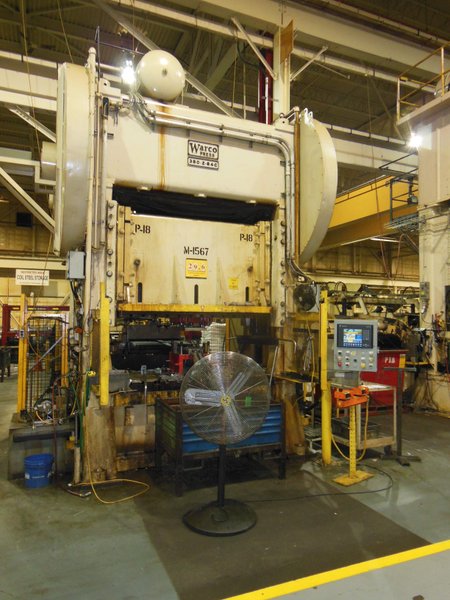 350 TON WARCO STRAIGHT SIDE PRESS, MODEL 350-2-84C, 12" STR, 26" WDO