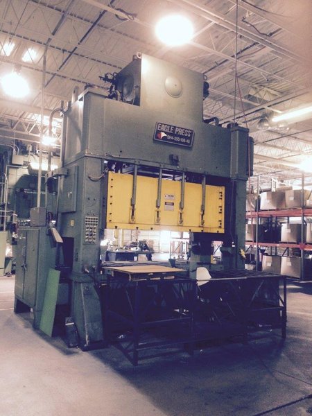 250 TON EAGLE HYDRAULIC DOWN ACTING PRESS, SA4-250-108-48, 12" STR, 18" SH, 30" DLO, 108" X 48" BA