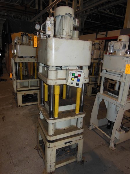 40 TON FISHER DYNAMIC UP ACTING 4 POST PRESS, 12" STR, 17" DLO, 22" X 22" BA