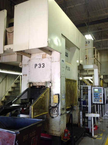 320 TON LAUFFER HYDRAULIC STRAIGHT SIDE PRESS, MODEL RPN 320, 14.5" STR, 24.8" DLO, 39" X 31" BA, 1993