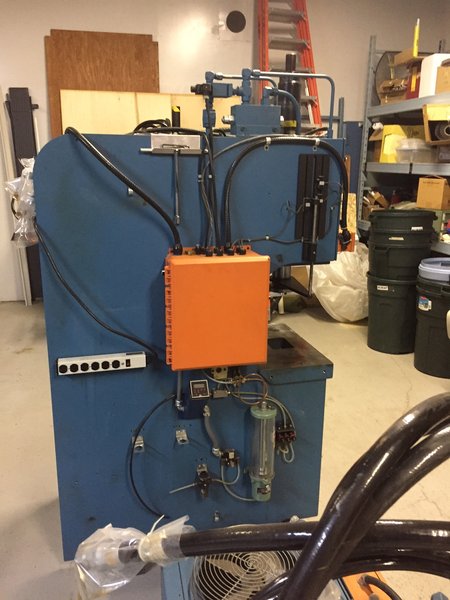 25 TON NEFF C-FRAME DOWN ACTING HYDRAULIC PRESS, 6" STR, 12" DLO, 8" THROAT, 23.5" LR X 13.5" FB BA, OPEN BACK FRAME, 1994