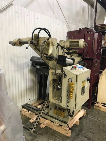 8,000 LBS X 18" WIDE COOPER WEYMOUTH PETERSON REEL, MODEL 4RM-18, SINGLE MANDREL, HOLD DOWN ARM