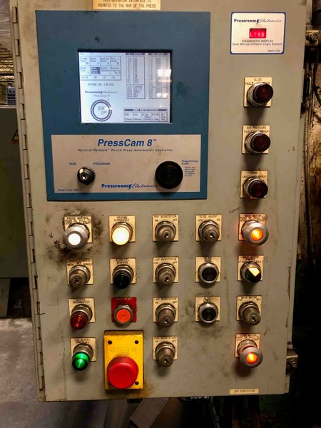 250 TON NIAGARA STRAIGHT SIDE DOUBLE CRANK PRESS, MODEL SC2-250, 12" STR, 30" SH, 11" ADJ, 120" LR X 60" FB BA, 20-40 SPM VARI, (3) 34 T CUSHIONS, 1988, Updated Controls