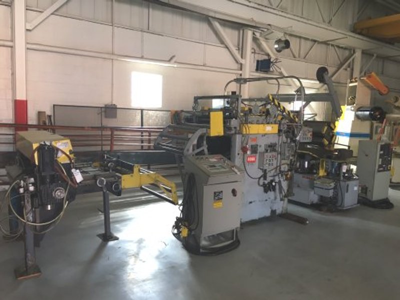 12000 Lbs. x 40&quot; Wide ROWE Used Coil Reel with Powered Straightener For Sale.  Underpower!