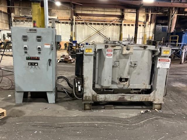 2014 Schaefer 1000# electric motorized nose pour furnace s/n 001-1213-0280 rated at 85kw with controls