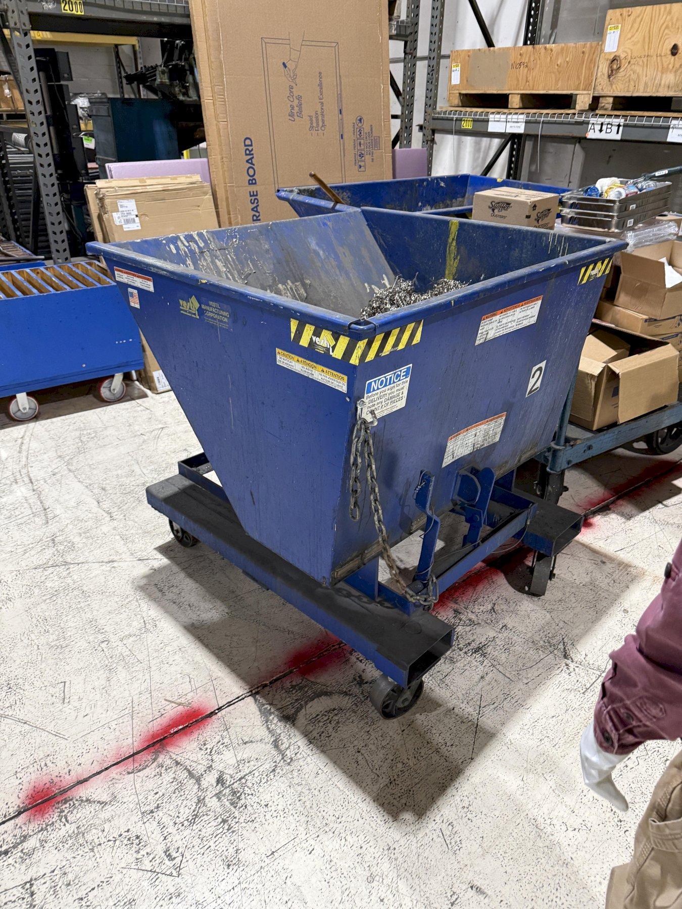 1/2 CUBIC YARD X 2,000 LB VESTIL MODEL #D-50-LD-SP/LD DUMP HOPPER: YOBRO 26293