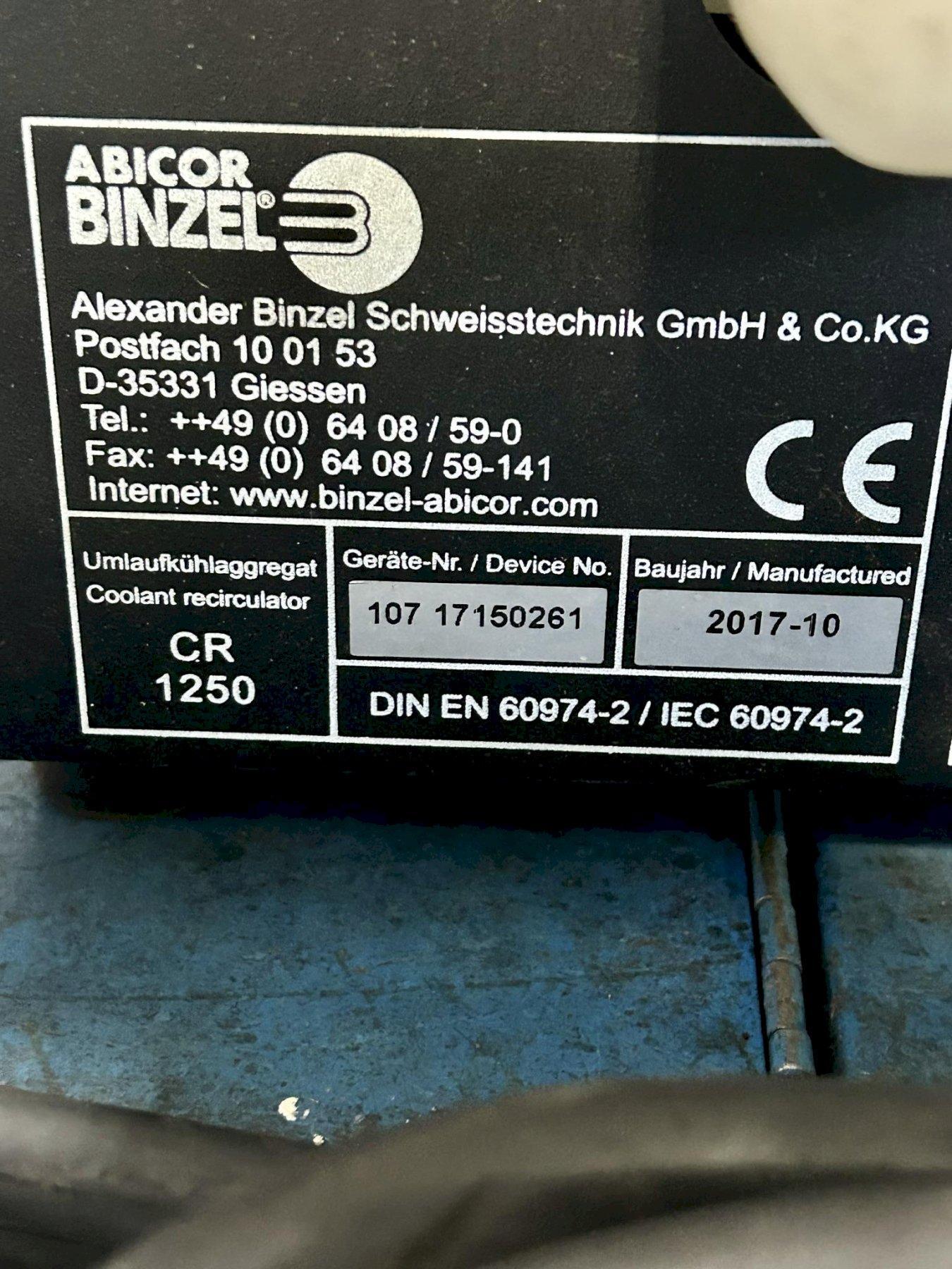 ABICORE BINZEL CR 1250 COOLANT RECIRCULATOR, 115V, New 2017.