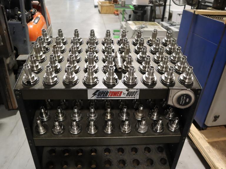 CAT40 ER16 Tool Holders (80pcs), Missing Collet Nuts & Pull Studs; Accupro, Accutek, Sowa GS.  **Rack Not Included**- Auction Item